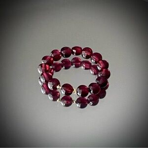 Garnet Ring on 18K Yellow Gold Wire